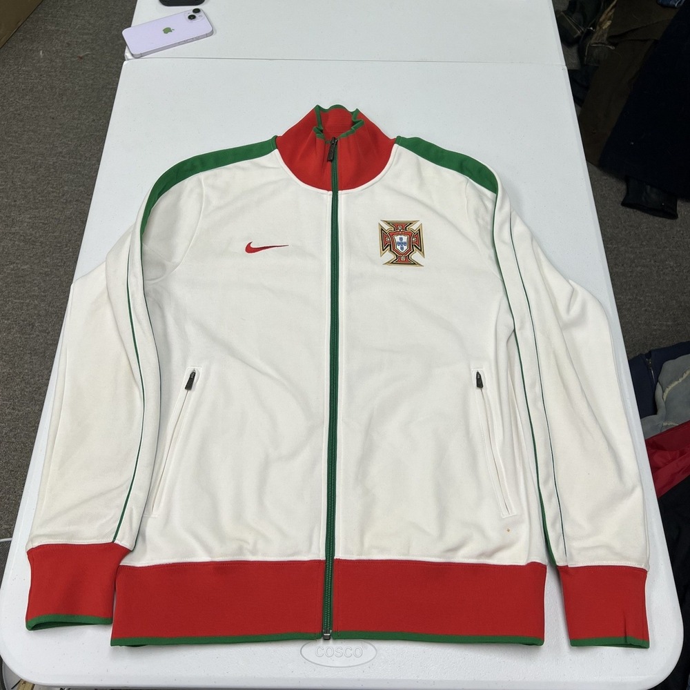 Nike Track Jacket Mens M White Portugal National Team Full Zip Soccer C2